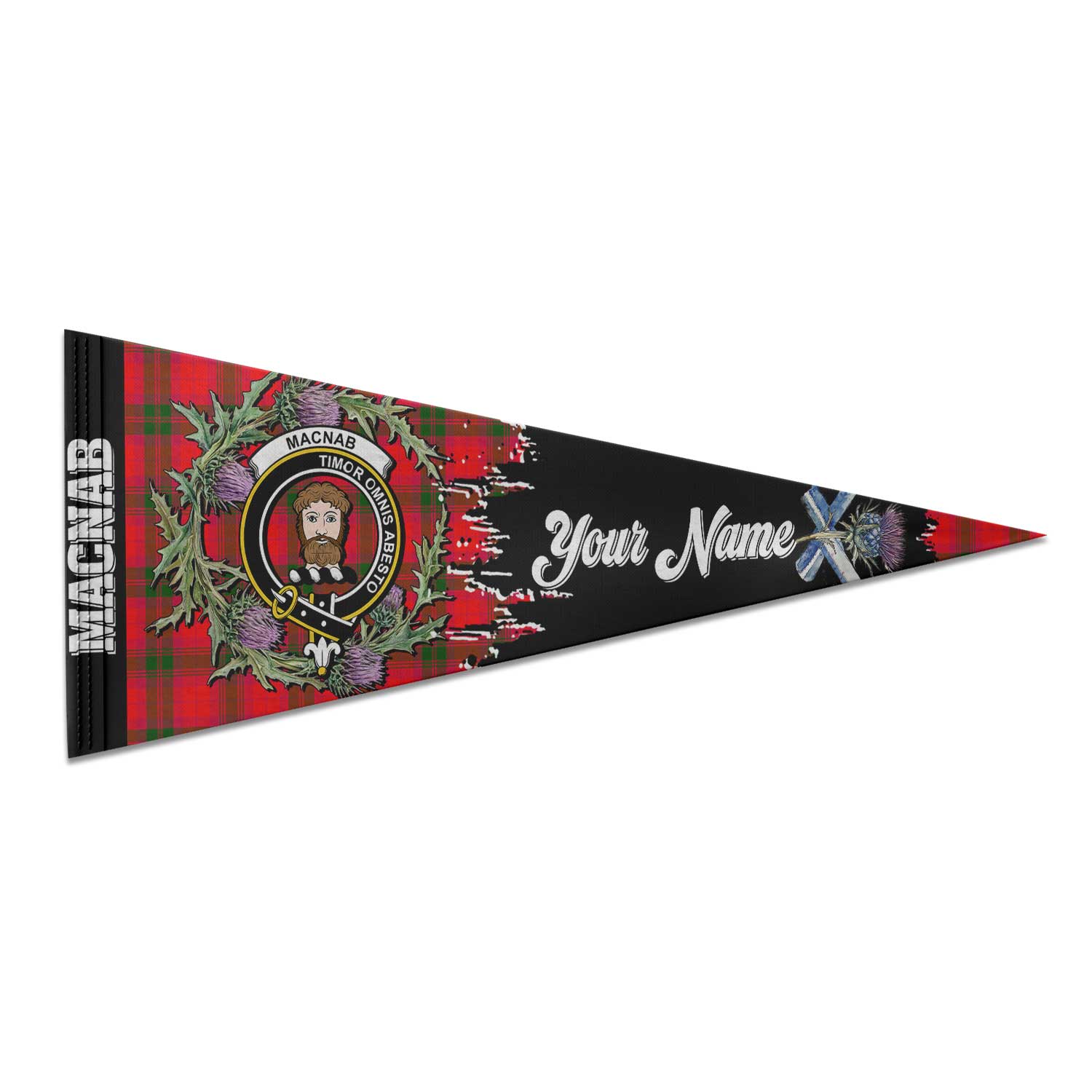 Clan Macnab Tartan Felt Pennant Crest And Plaid Basic Style