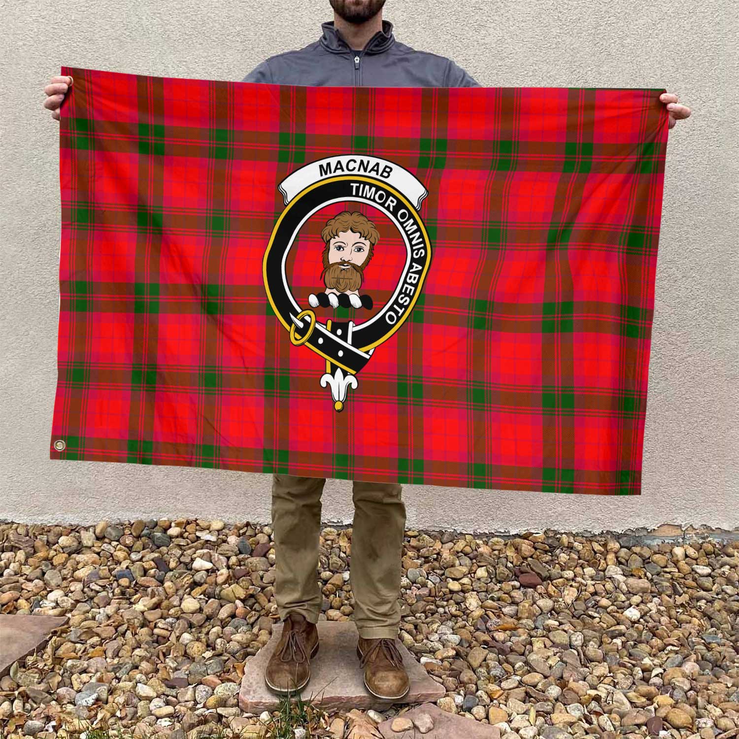 Clan Macnab Tartan Flag Crest And Plaid Basic Style