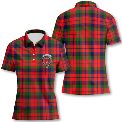 Clan Macnaughten Tartan Women Polo Shirt Crest And Plaid Basic Style