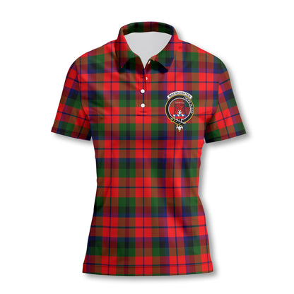 Clan Macnaughten Tartan Women Polo Shirt Crest And Plaid Basic Style