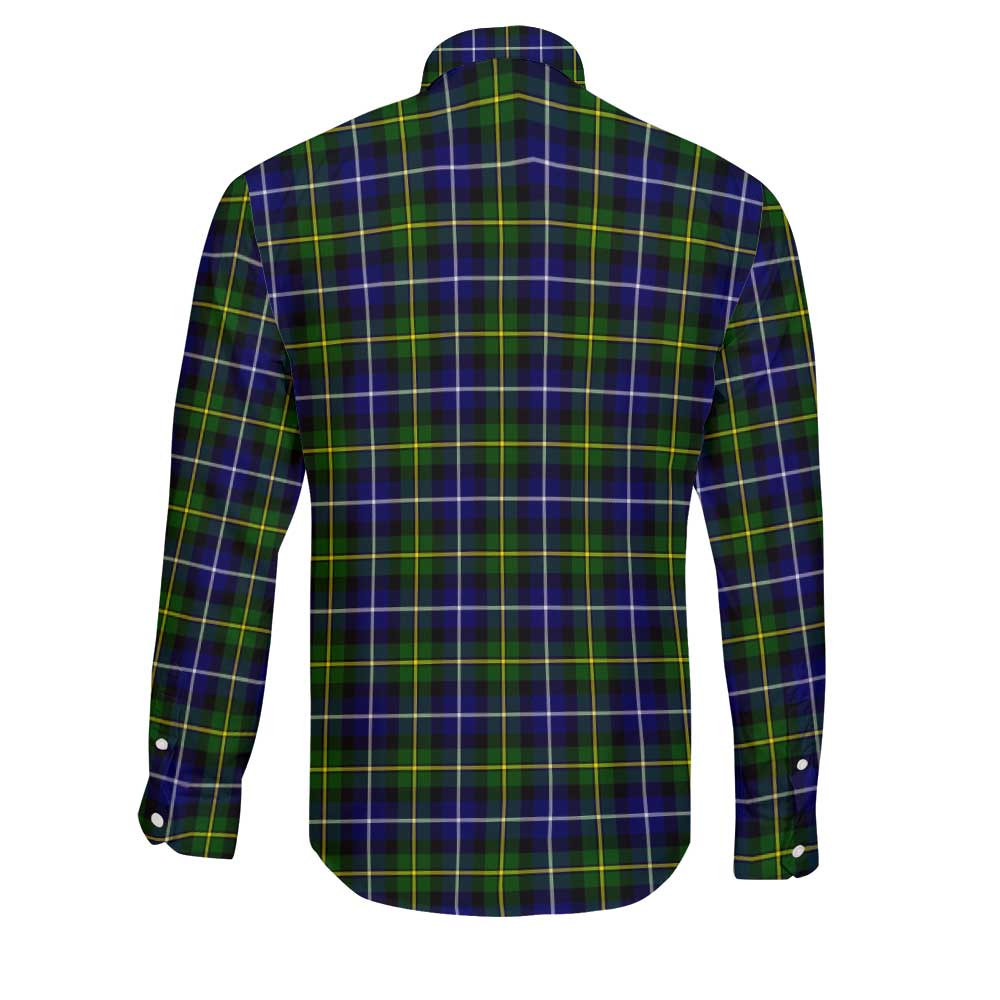 Clan Macneil Of Barra Tartan Long Sleeve Button Shirt Crest And Plaid Basic Style
