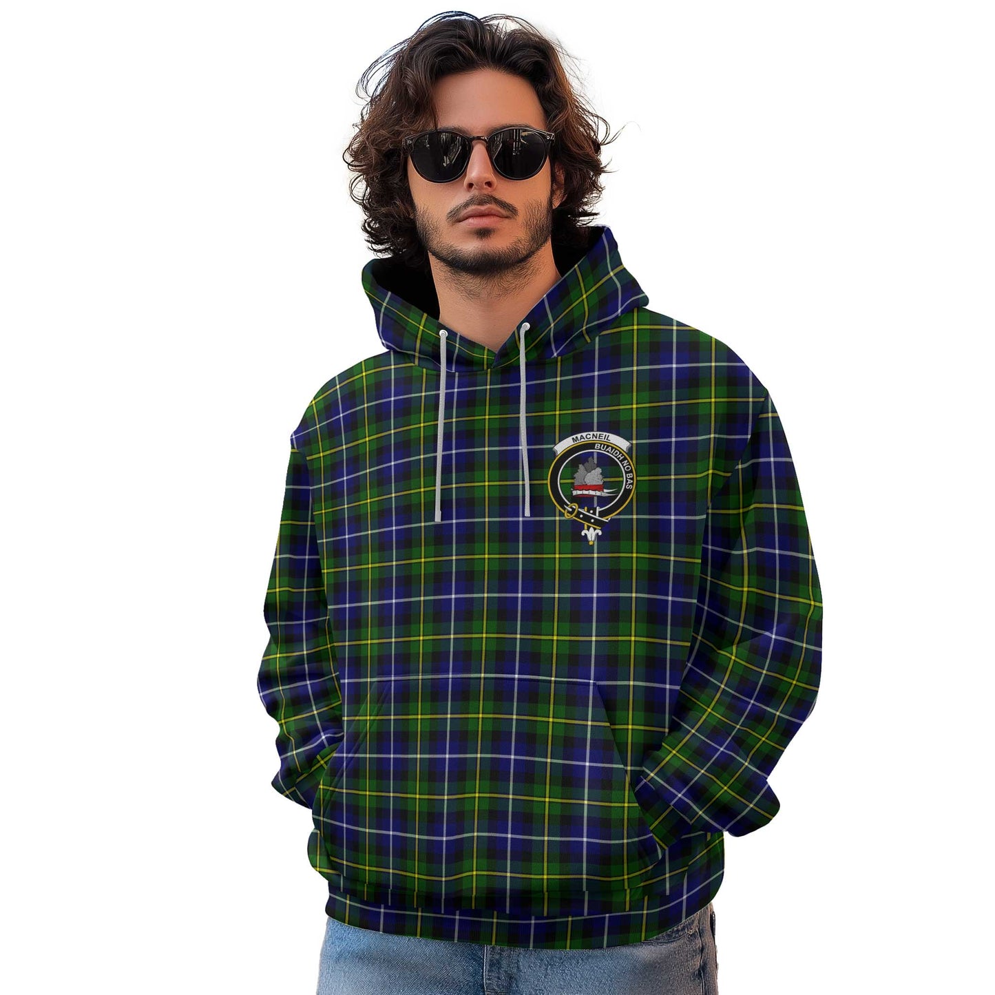 Clan Macneil Of Barra Tartan Men Hoodie Crest And Plaid Basic Style