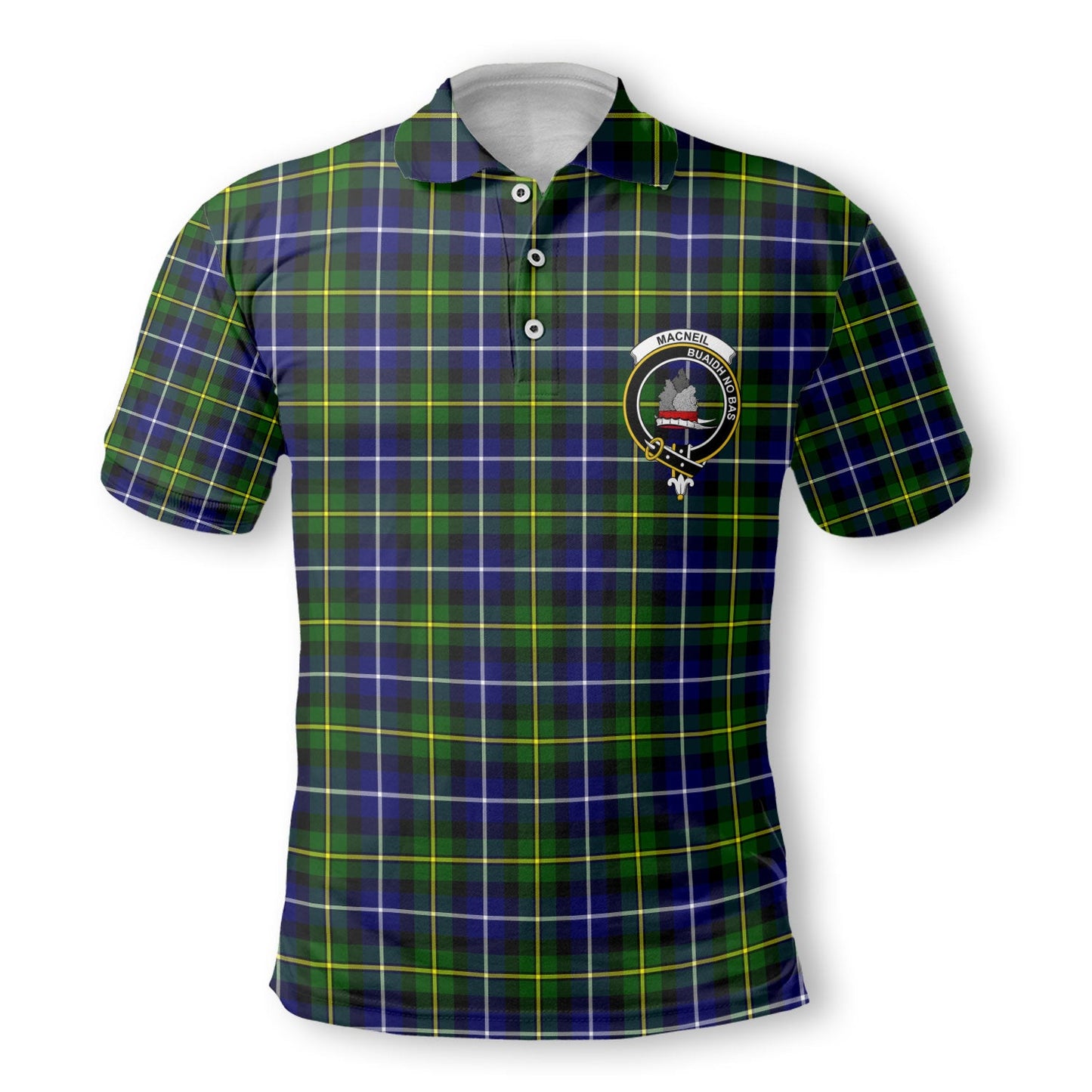 Clan Macneil Of Barra Tartan Men Polo Shirt Crest And Plaid Basic Style