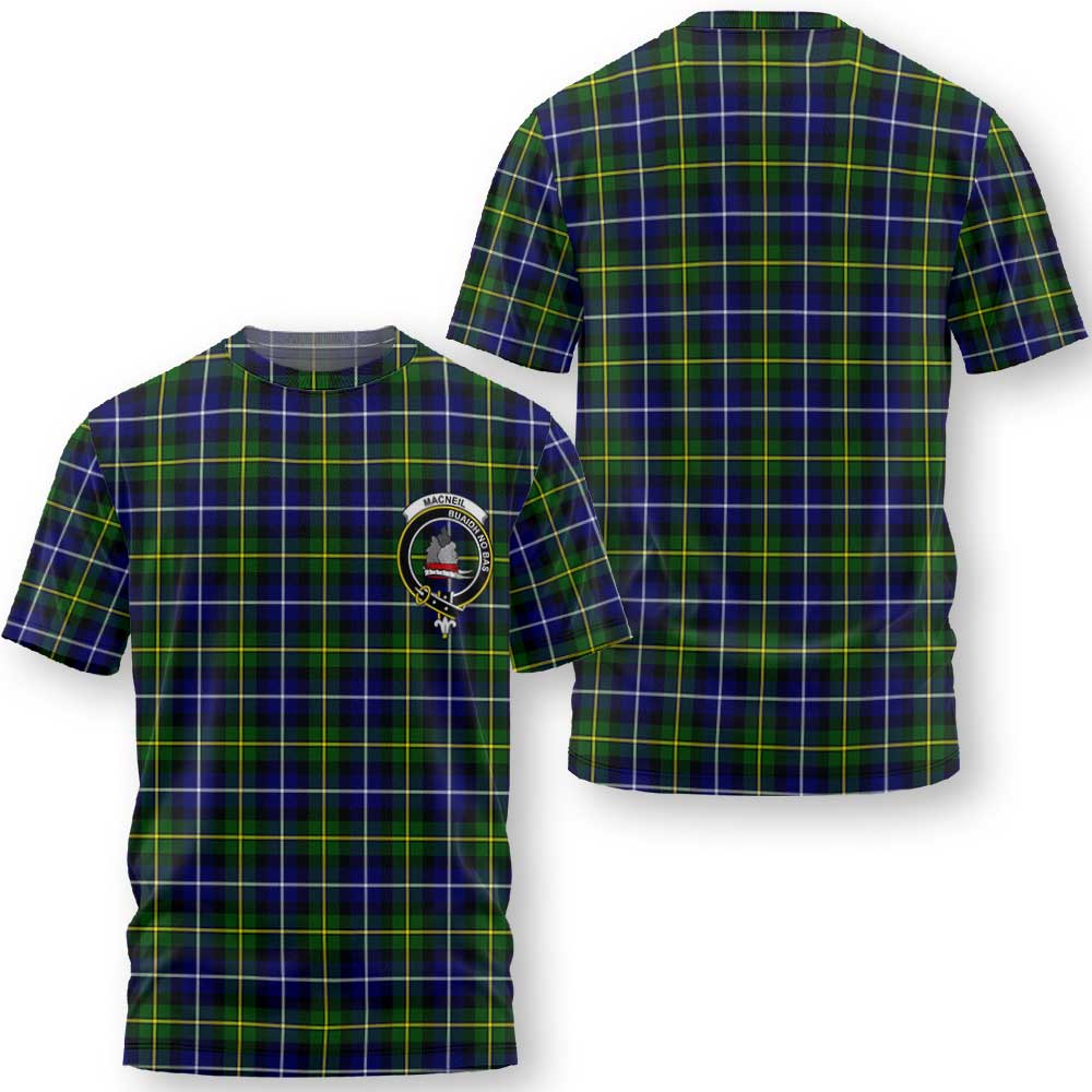 Clan Macneil Of Barra Tartan Men T Shirt Crest And Plaid Basic Style