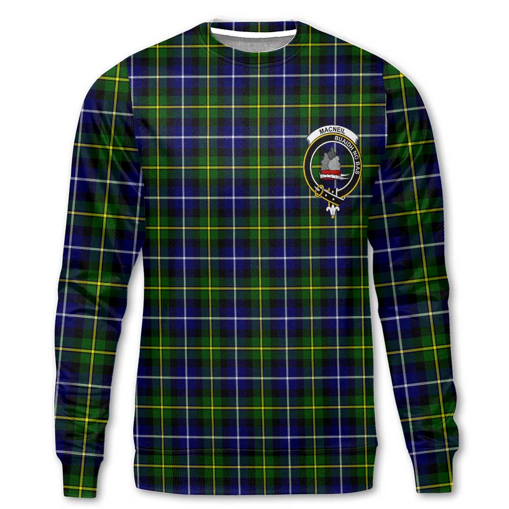 Clan Macneil Of Barra Tartan Women Sweatshirt Crest And Plaid Basic Style