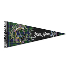 Clan Macneil Of Colonsay Tartan Felt Pennant Crest And Plaid Basic Style