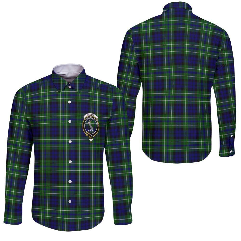 Clan Macneil Of Colonsay Tartan Long Sleeve Button Shirt Crest And Plaid Basic Style