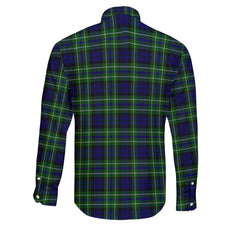 Clan Macneil Of Colonsay Tartan Long Sleeve Button Shirt Crest And Plaid Basic Style