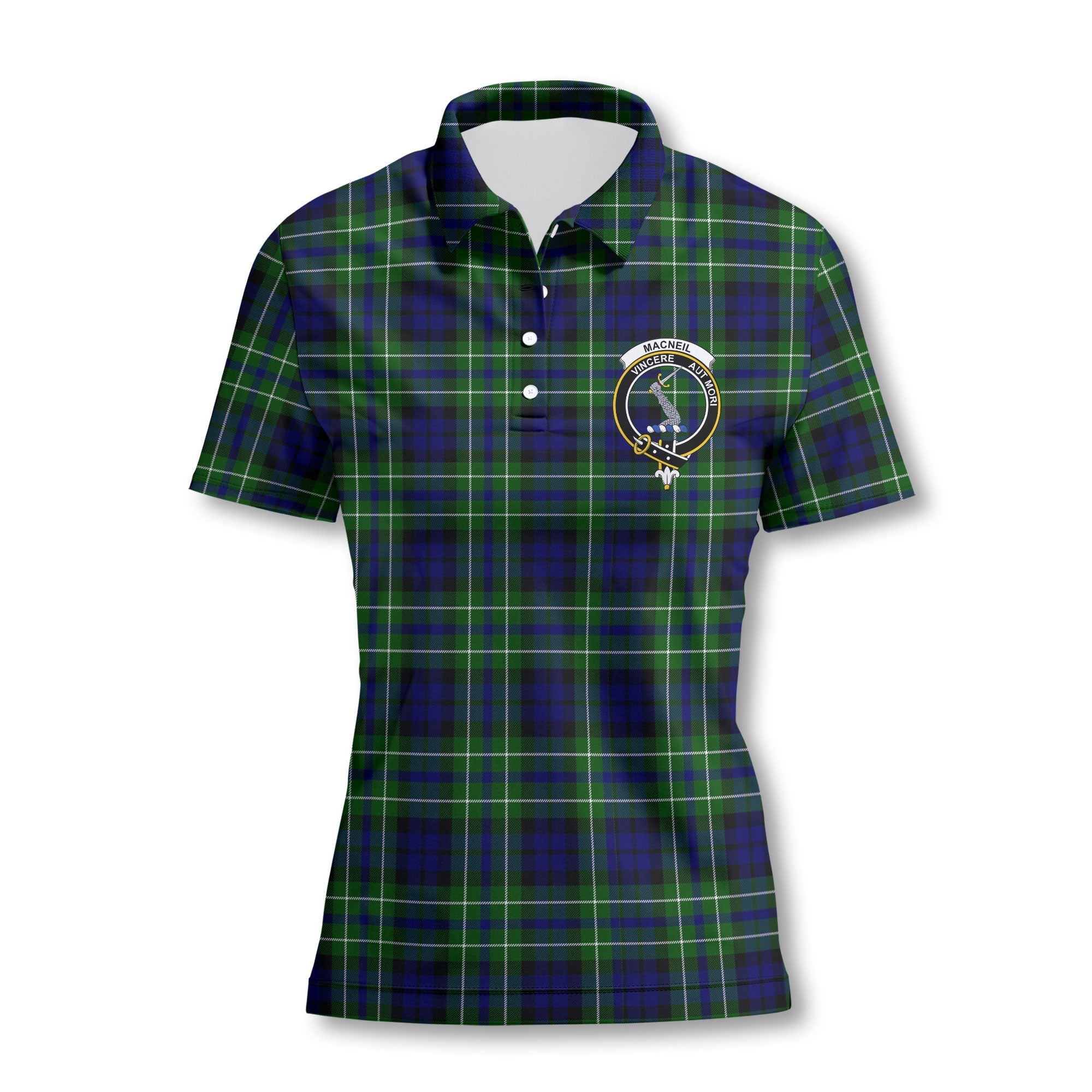 Clan Macneil Of Colonsay Tartan Women Polo Shirt Crest And Plaid Basic Style