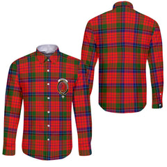 Clan Macnicol Tartan Long Sleeve Button Shirt Crest And Plaid Basic Style