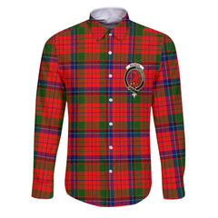 Clan Macnicol Tartan Long Sleeve Button Shirt Crest And Plaid Basic Style