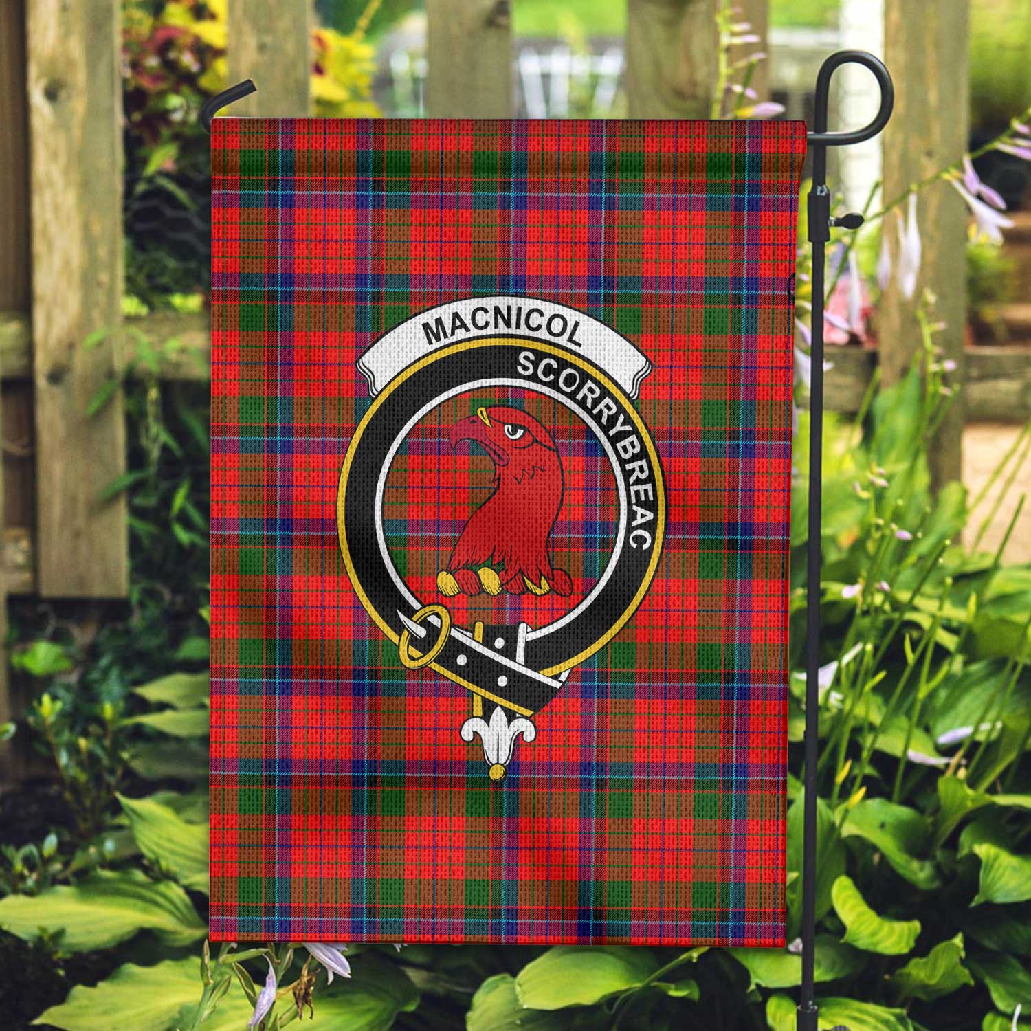 Clan Macnicol Of Scorrybreac Tartan Garden Flag Crest And Plaid Basic Style