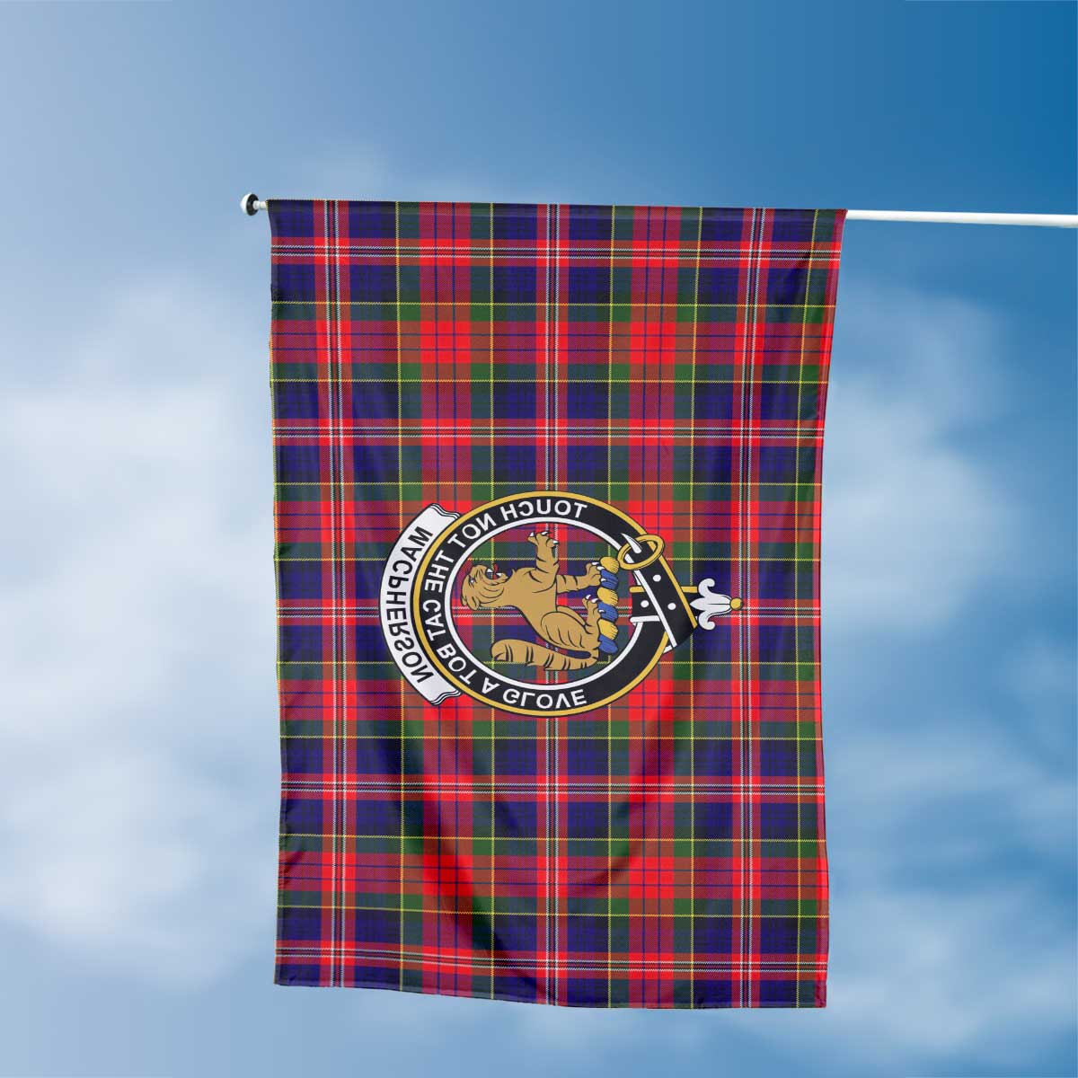 Clan Macpherson Tartan Flag Crest And Plaid Basic Style