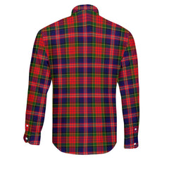 Clan Macpherson Tartan Long Sleeve Button Shirt Crest And Plaid Basic Style