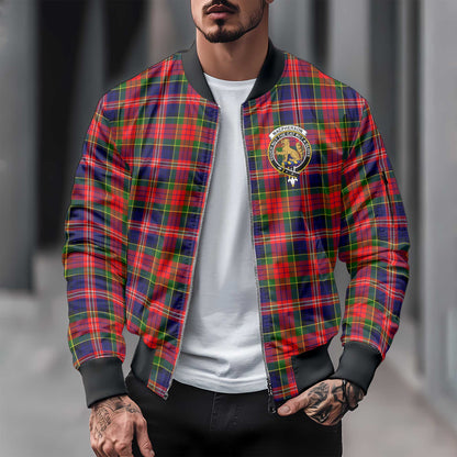 Clan Macpherson Tartan Men Bomber Jacket Crest And Plaid Basic Style