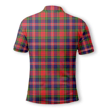 Clan Macpherson Tartan Men Polo Shirt Crest And Plaid Basic Style