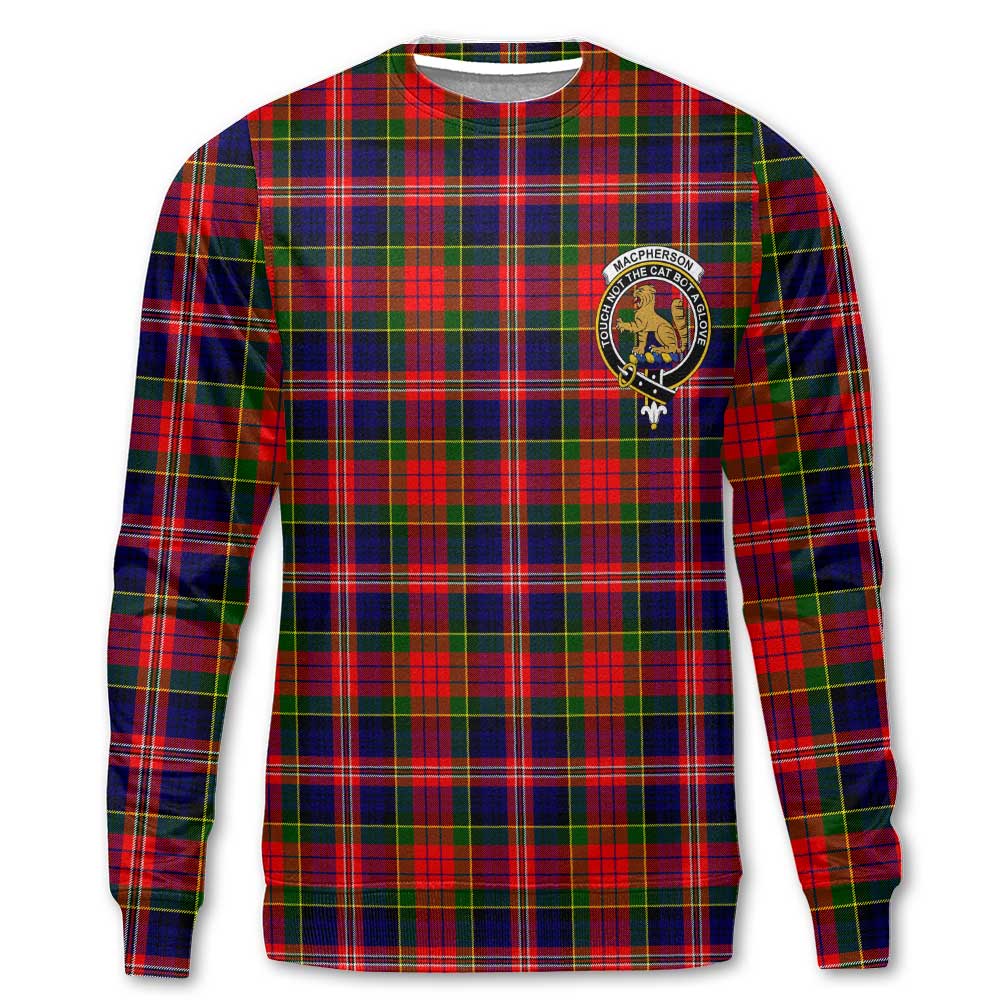 Clan Macpherson Tartan Men Sweatshirt Crest And Plaid Basic Style