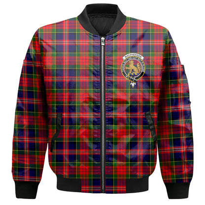 Clan Macpherson Tartan Women Bomber Jacket Crest And Plaid Basic Style