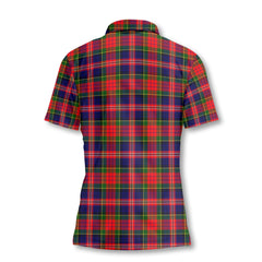 Clan Macpherson Tartan Women Polo Shirt Crest And Plaid Basic Style