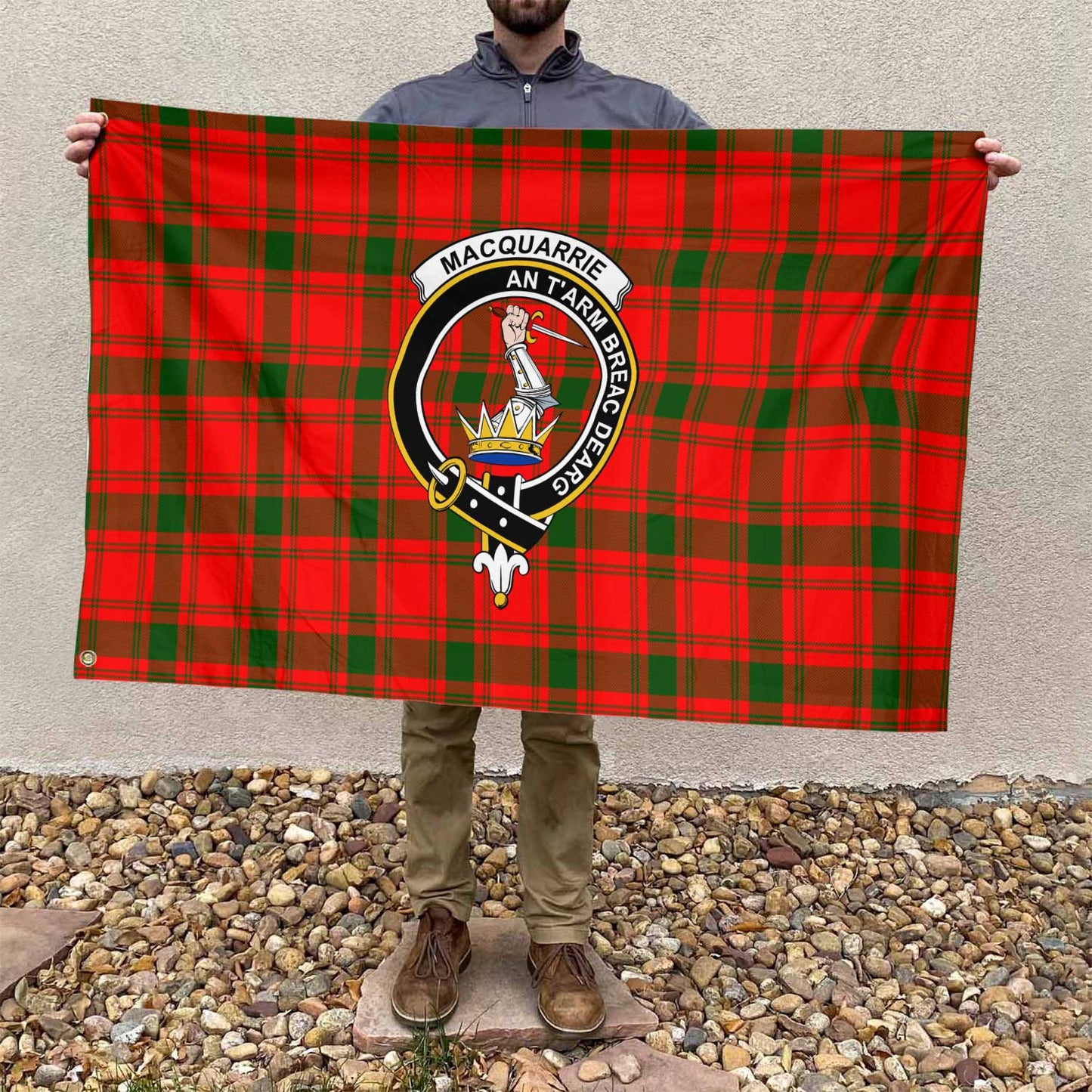 Clan Macquarrie Tartan Flag 1 Crest And Plaid Basic Style Tartan House Flag Crest And Plaid Basic Style