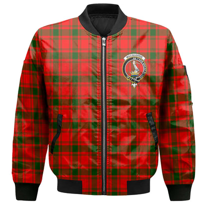 Clan Macquarrie Tartan Men Bomber Jacket Crest And Plaid Basic Style