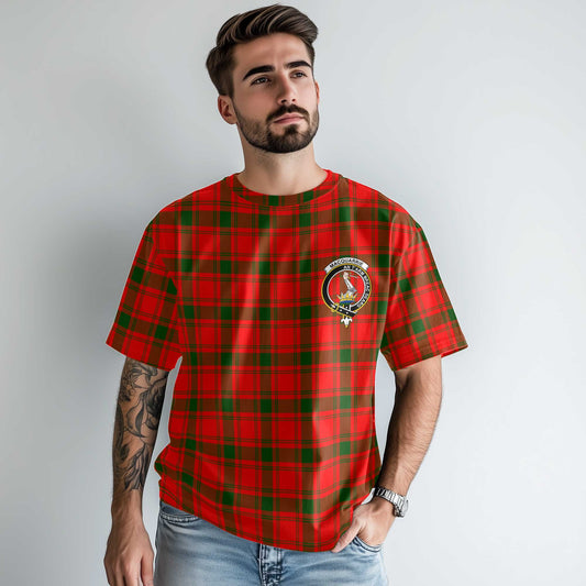 Clan Macquarrie Tartan Men T Shirt Crest And Plaid Basic Style