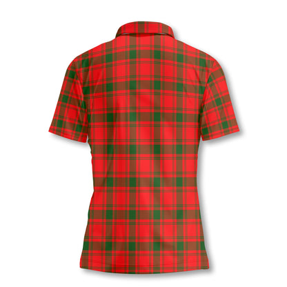 Clan Macquarrie Tartan Women Polo Shirt Crest And Plaid Basic Style