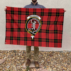 Clan Macqueen Tartan Flag Crest And Plaid Basic Style