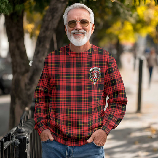 Clan Macqueen Tartan Men Sweatshirt Crest And Plaid Basic Style