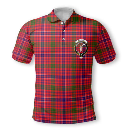 Clan Macrae Tartan Golf Men Polo Shirt Crest And Plaid Basic Style