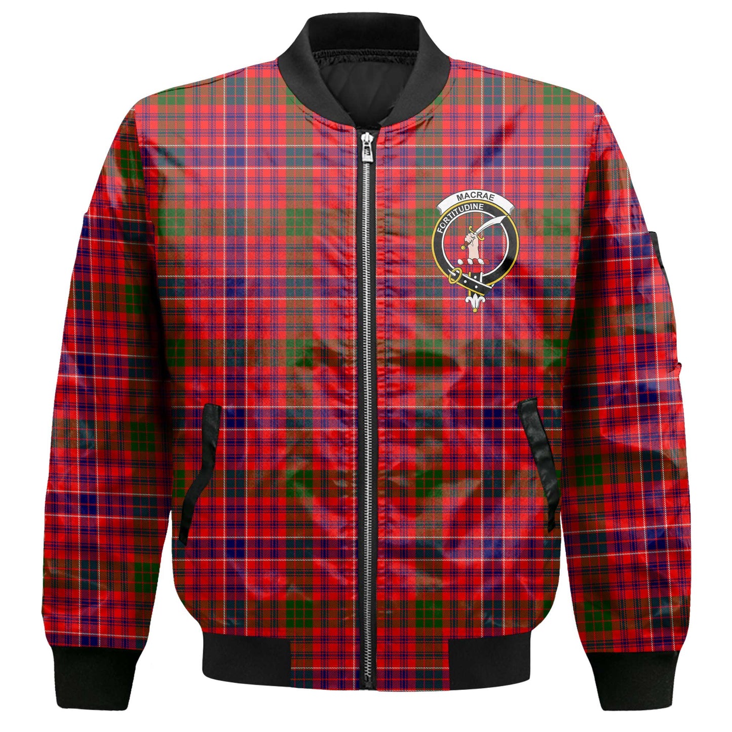 Clan Macrae Tartan Men Bomber Jacket Crest And Plaid Basic Style