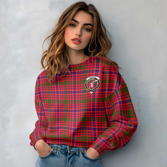 Clan Macrae Tartan Women Sweatshirt Crest And Plaid Basic Style