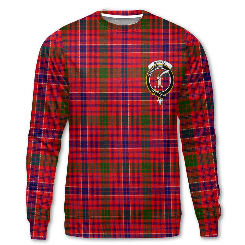 Clan Macrae Tartan Women Sweatshirt Crest And Plaid Basic Style