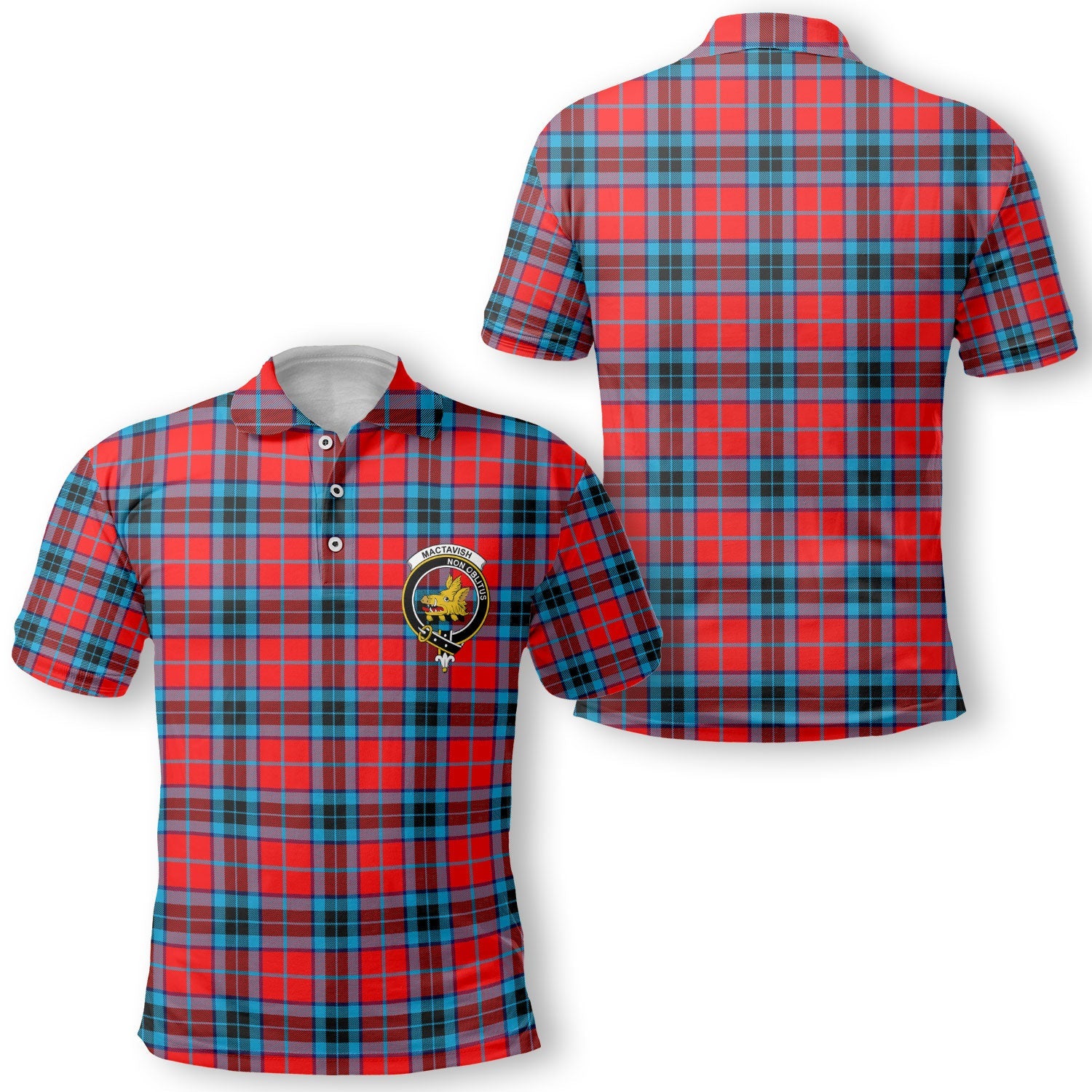 Clan Mactavish Tartan Golf Men Polo Shirt Crest And Plaid Basic Style