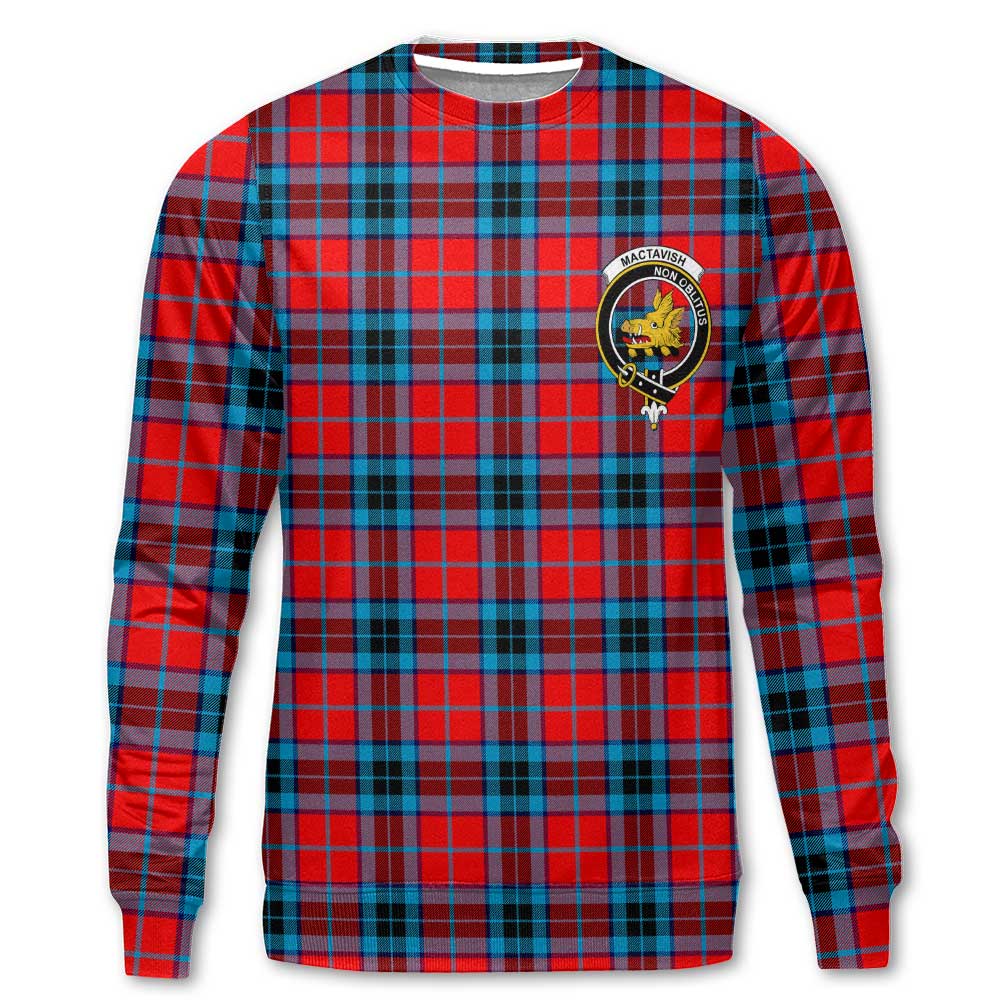 Clan Mactavish Tartan Men Sweatshirt Crest And Plaid Basic Style