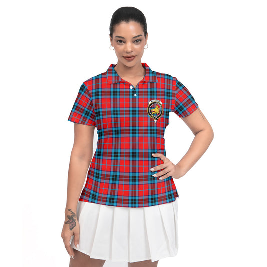 Clan Mactavish Tartan Women Polo Shirt Crest And Plaid Basic Style