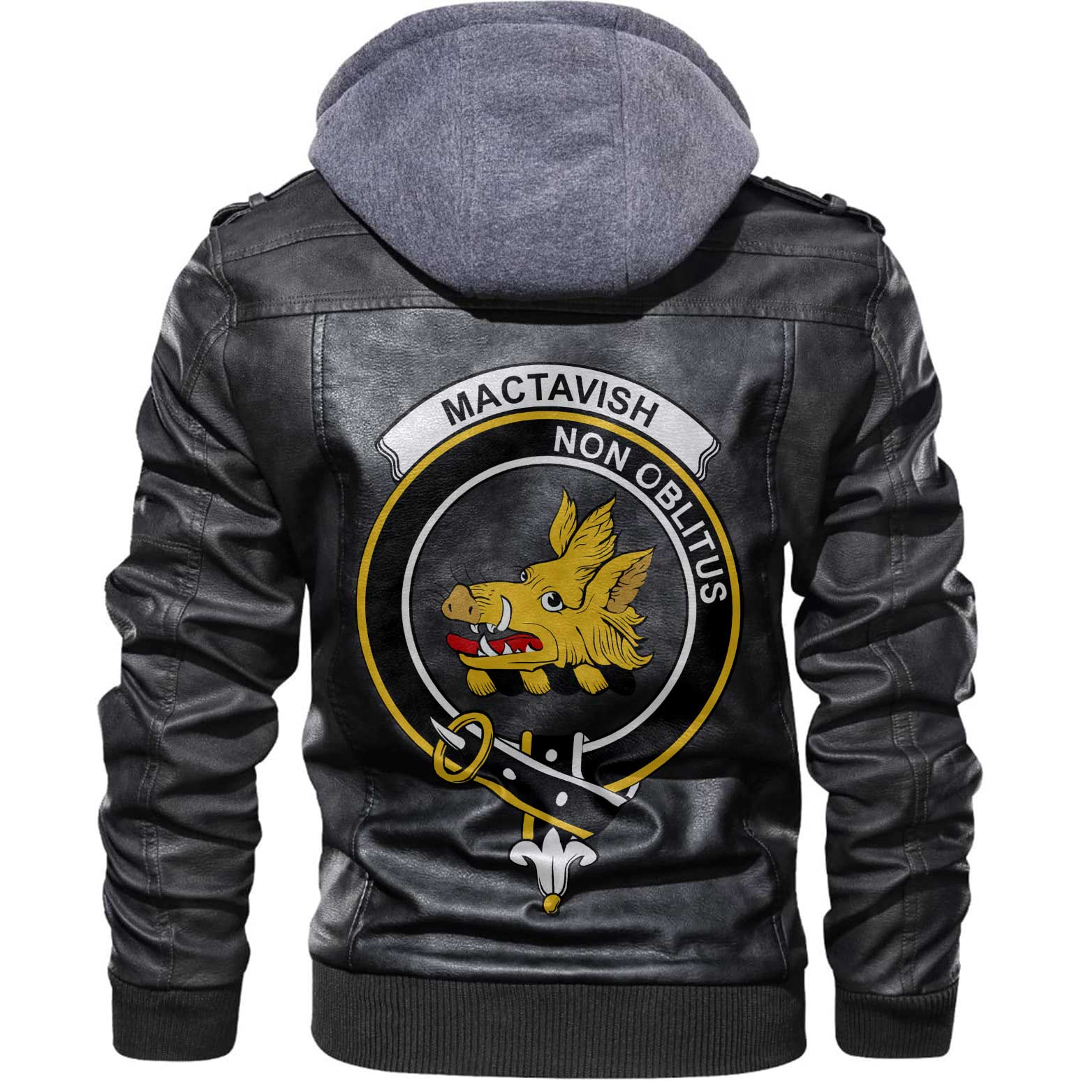 Clan Mactavish Tartan Zip Leather Jacket Crest And Plaid Basic Style