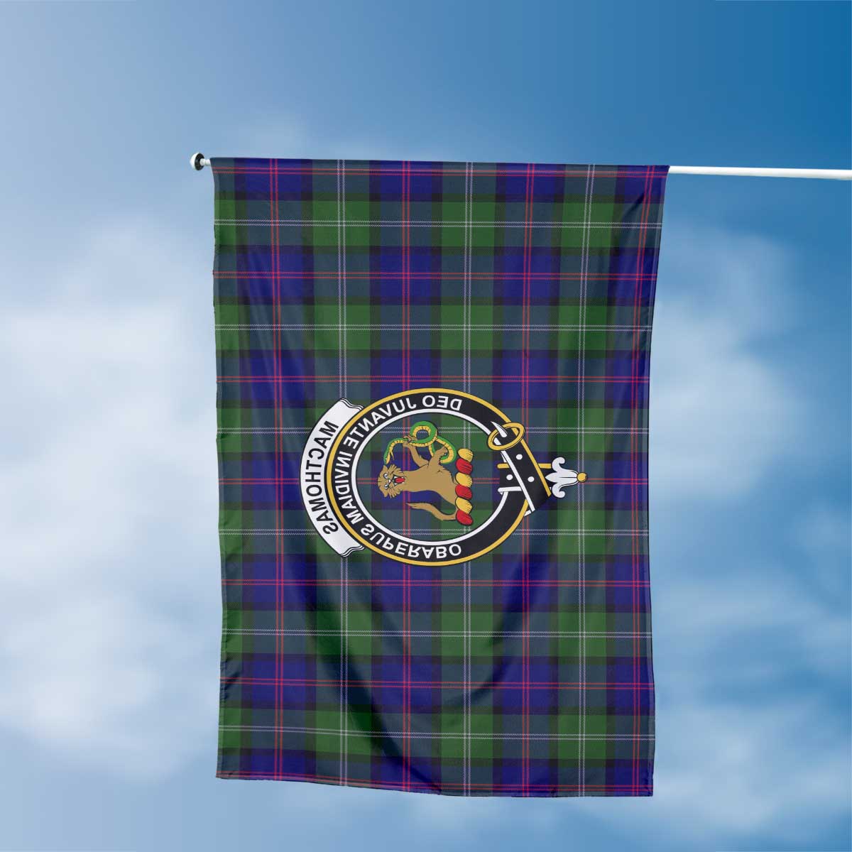 Clan Macthomas Tartan Flag Crest And Plaid Basic Style