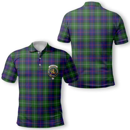 Clan Macthomas Tartan Golf Tartan Men Polo Shirt Crest And Plaid Basic Style