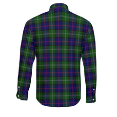 Clan Macthomas Tartan Long Sleeve Button Shirt Crest And Plaid Basic Style