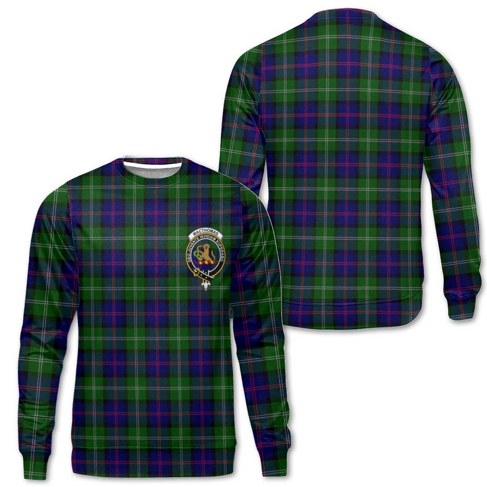 Clan Macthomas Tartan Men Sweatshirt Crest And Plaid Basic Style