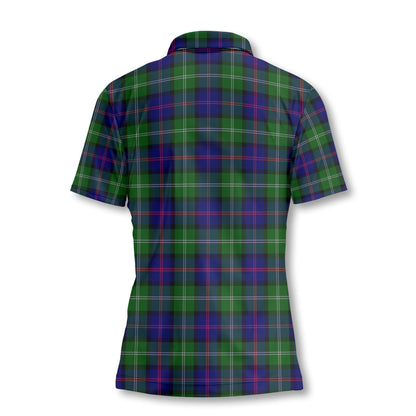 Clan Macthomas Tartan Women Polo Shirt Crest And Plaid Basic Style