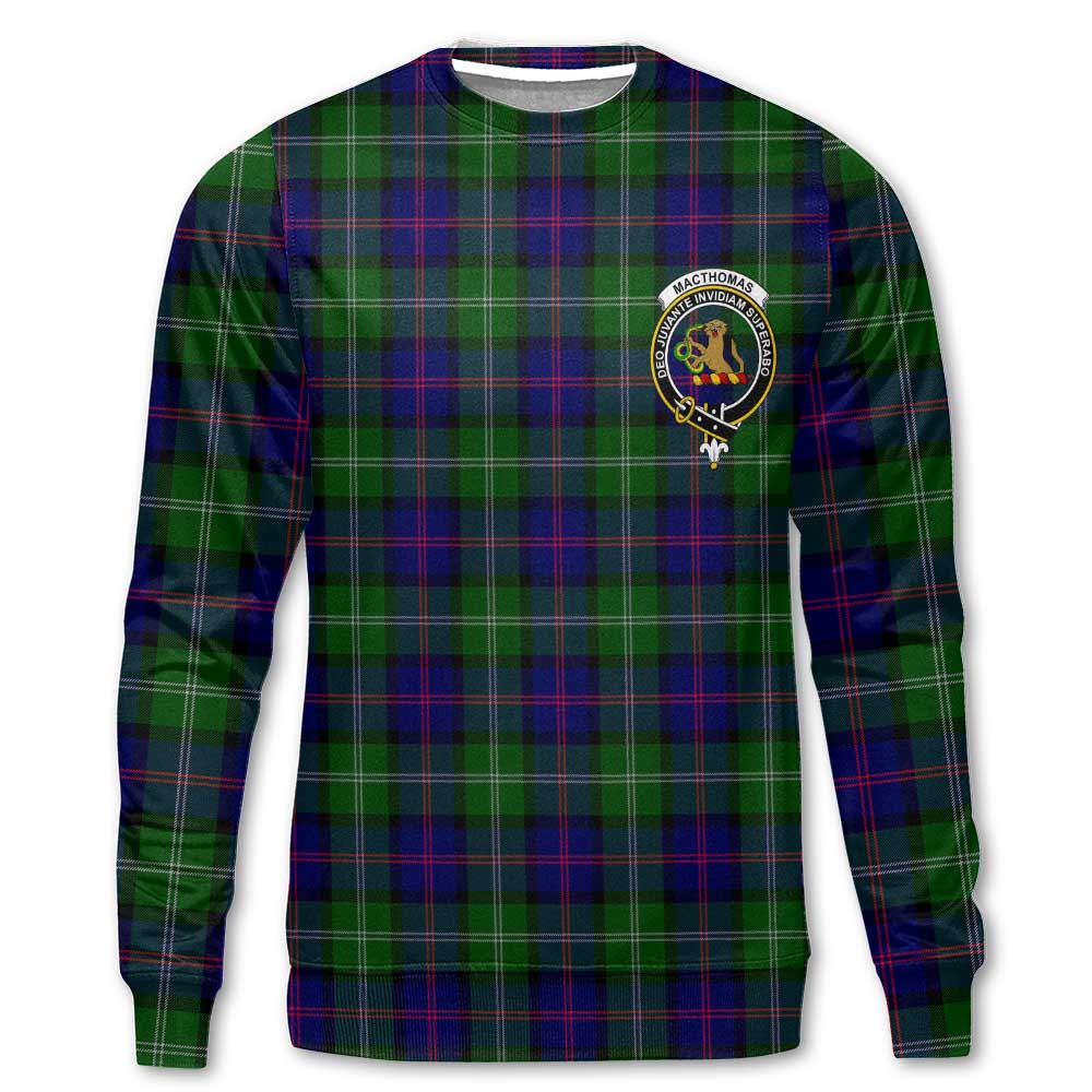 Clan Macthomas Tartan Women Sweatshirt Crest And Plaid Basic Style