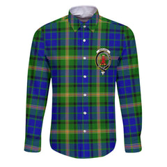 Clan Maitland Tartan Long Sleeve Button Shirt Crest And Plaid Basic Style