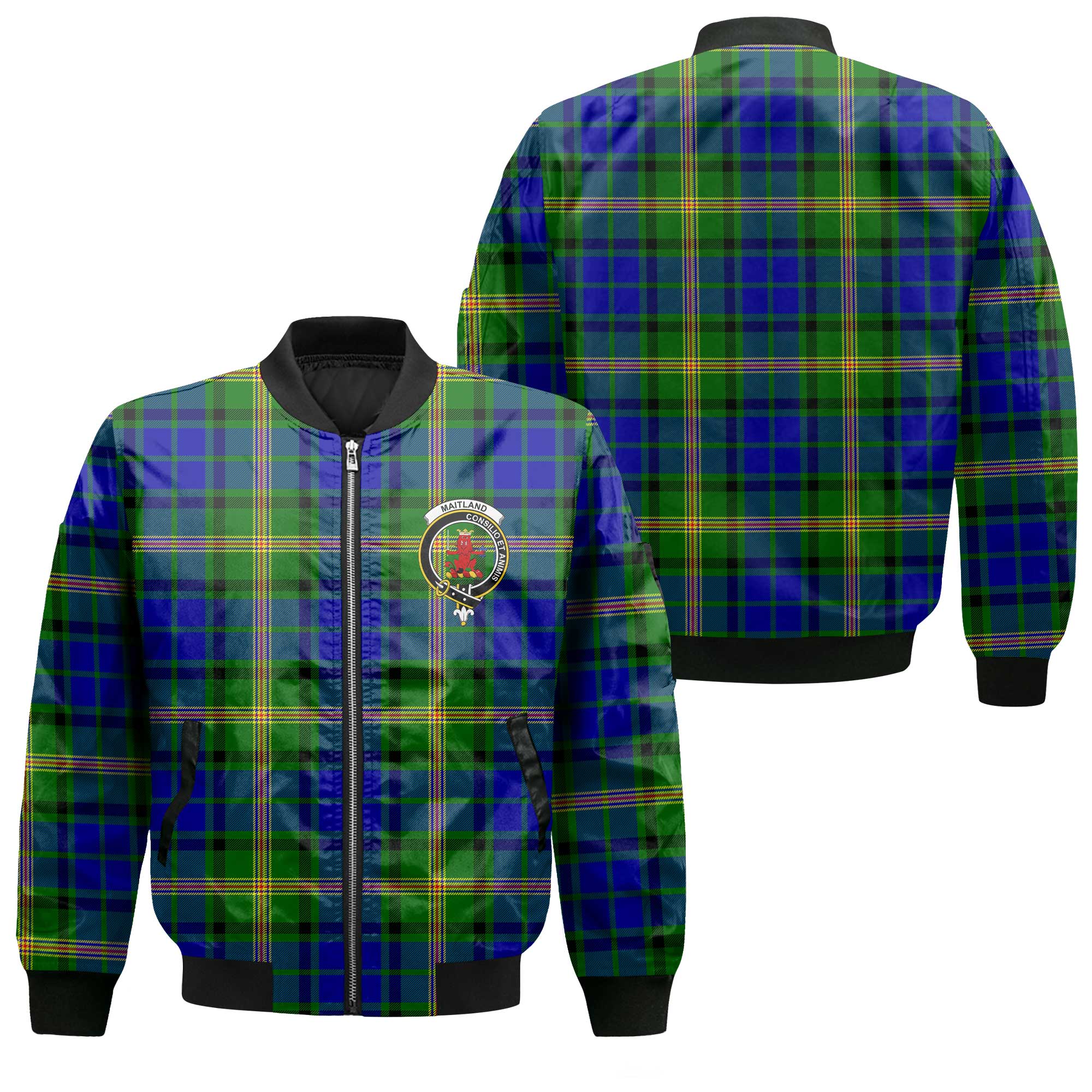 Clan Maitland Tartan Women Bomber Jacket Crest And Plaid Basic Style