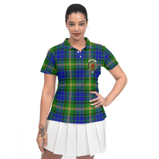 Clan Maitland Tartan Women Polo Shirt Crest And Plaid Basic Style