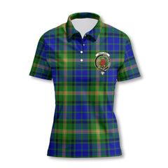 Clan Maitland Tartan Women Polo Shirt Crest And Plaid Basic Style