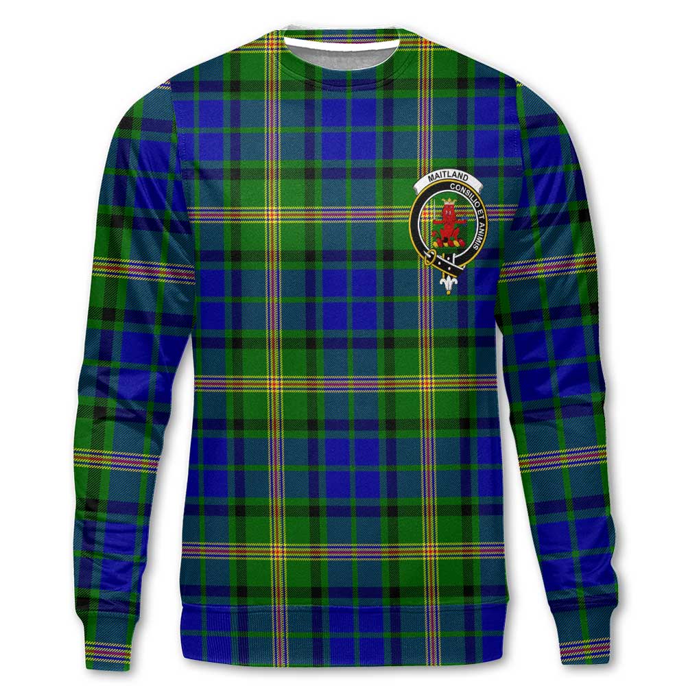 Clan Maitland Tartan Women Sweatshirt Crest And Plaid Basic Style