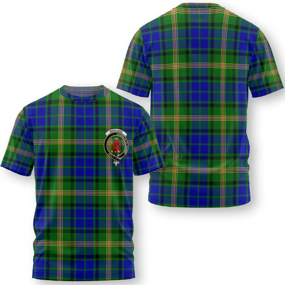 Clan Maitland Tartan Women T Shirt Crest And Plaid Basic Style