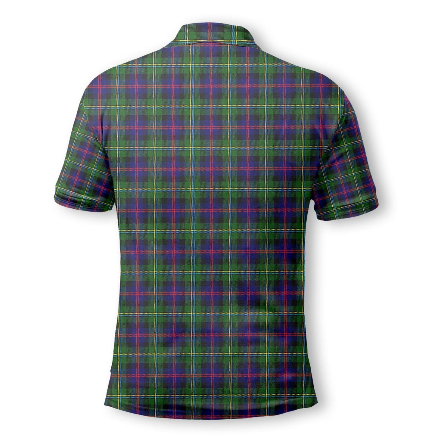 Clan Malcolm Tartan Golf Tartan Men Polo Shirt Crest And Plaid Basic Style